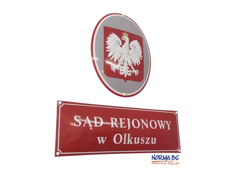 tablica urzędowa i godło owalne